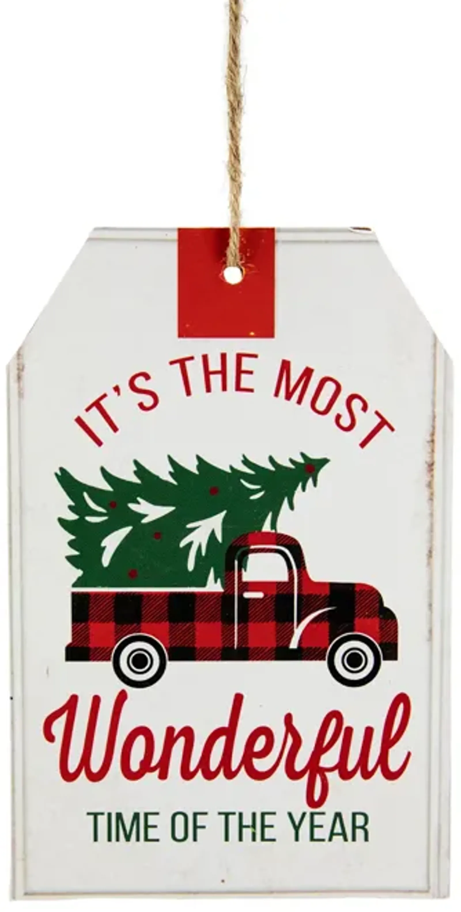 6" Most Wonderful Time of the Year Christmas Tag Sign Ornament