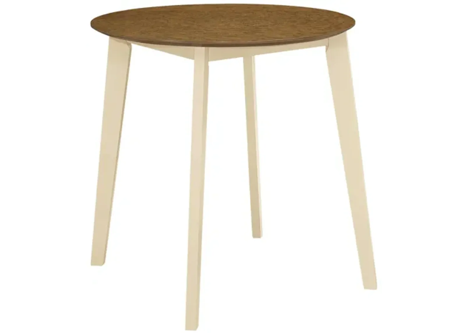 Monarch Specialties I 1326 - Dining Table, 30" Round, Small, Kitchen, Dining Room, Oak And Cream, Wood Legs, Transitional