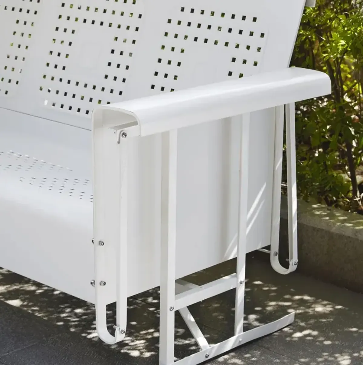 Crosley Furniture Bates Outdoor Metal Sofa Glider White