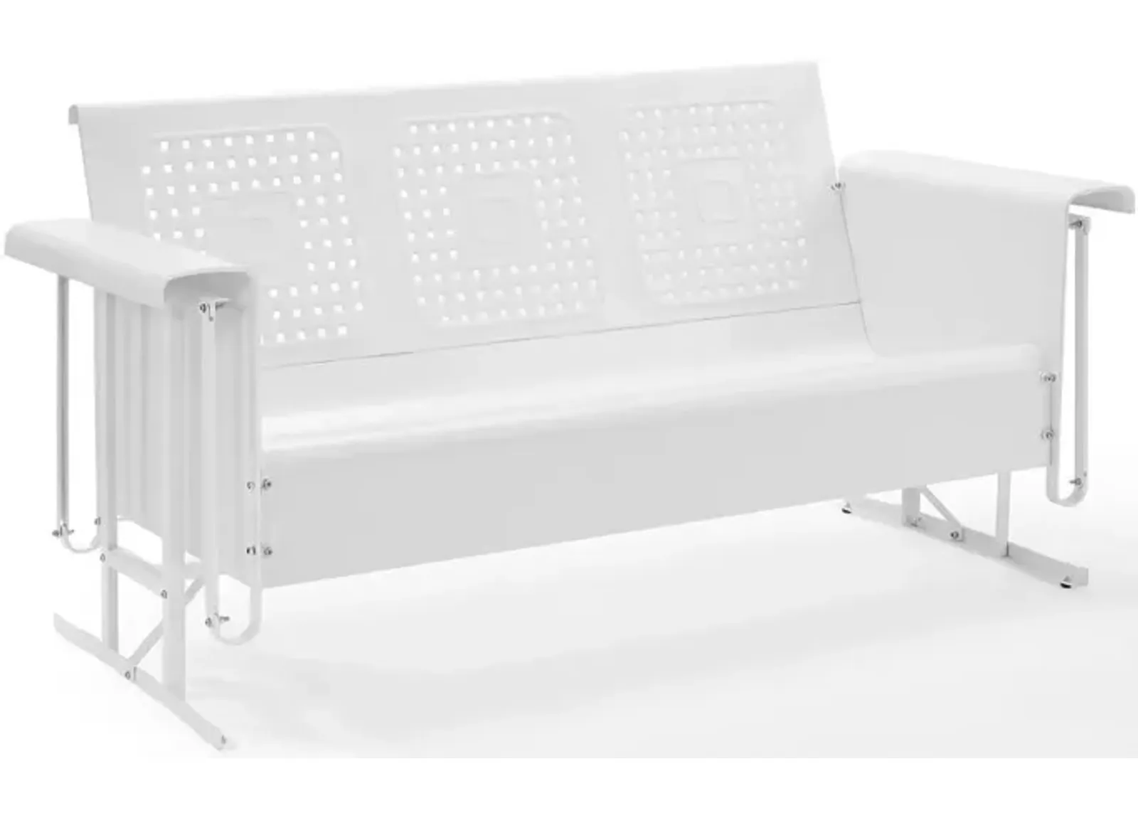 Crosley Furniture Bates Outdoor Metal Sofa Glider White