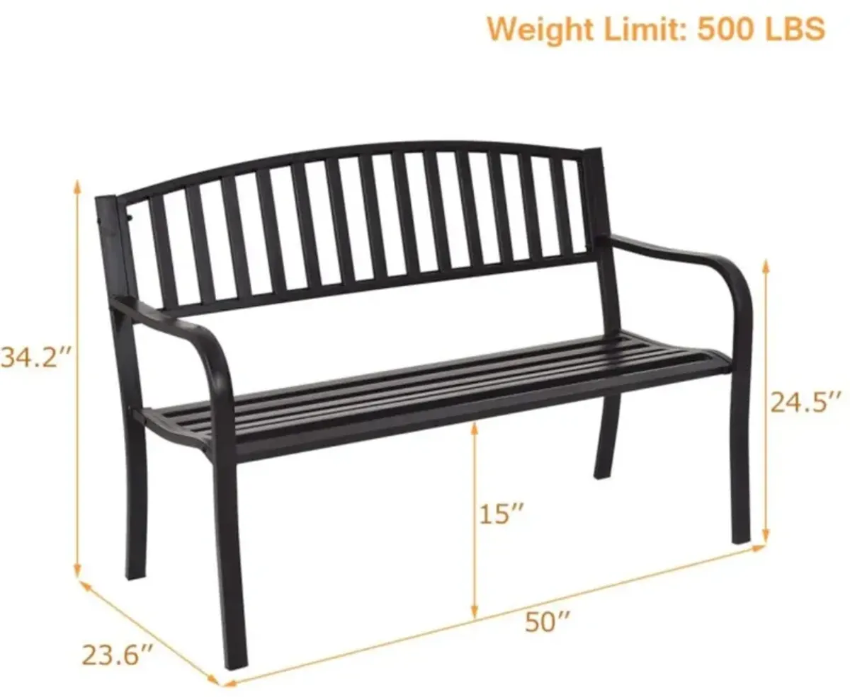 Hivvago 50 Inch Patio Garden Bench Loveseats for Outdoor