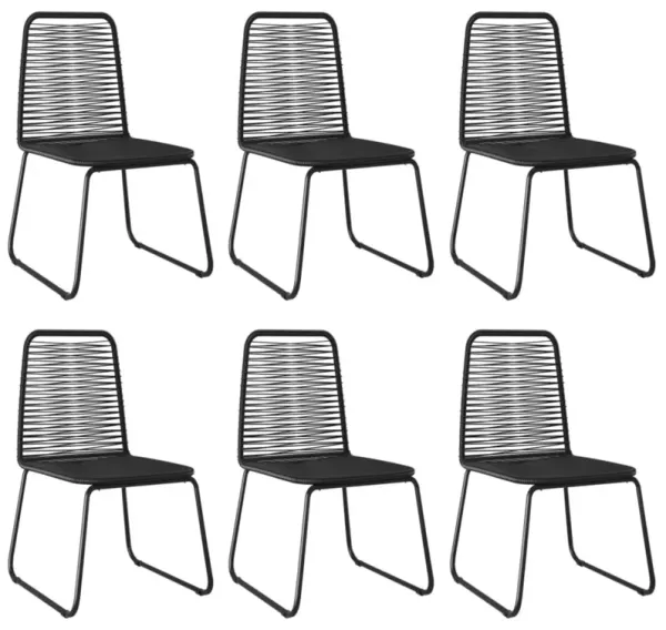 vidaXL Outdoor Chairs 6 pcs Poly Rattan Black