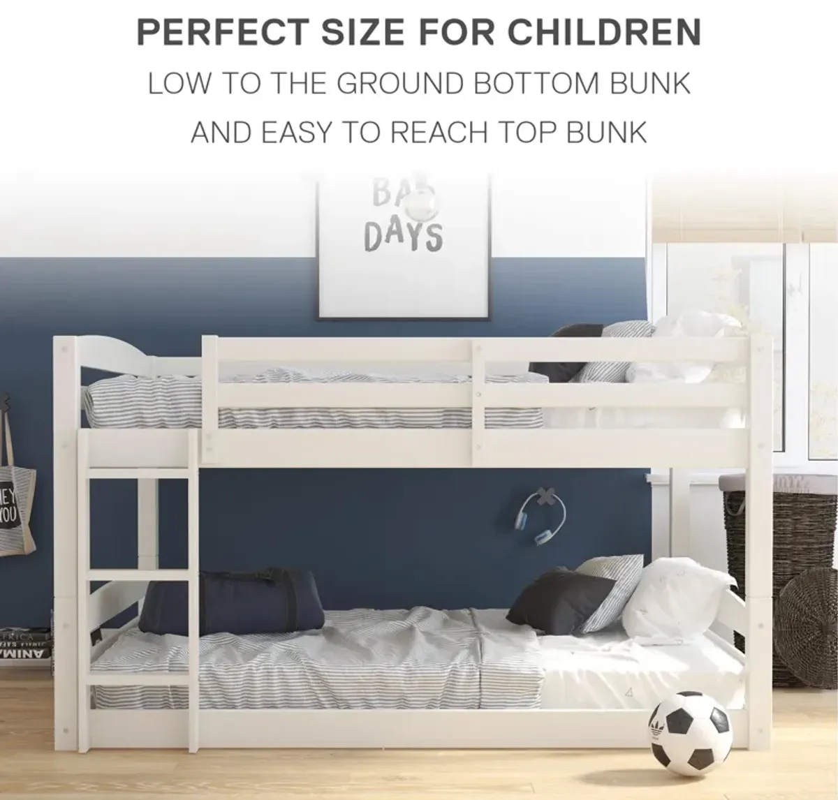 Atwater Living Aaida Full-Over-Full Convertible Bunk Bed with Safety Railings