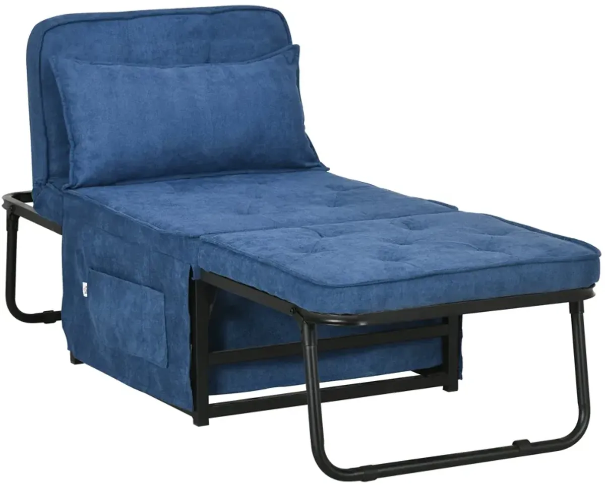 Grey & Blue Versatile Seat: 4-in-1 Convertible Ottoman Sofa Bed