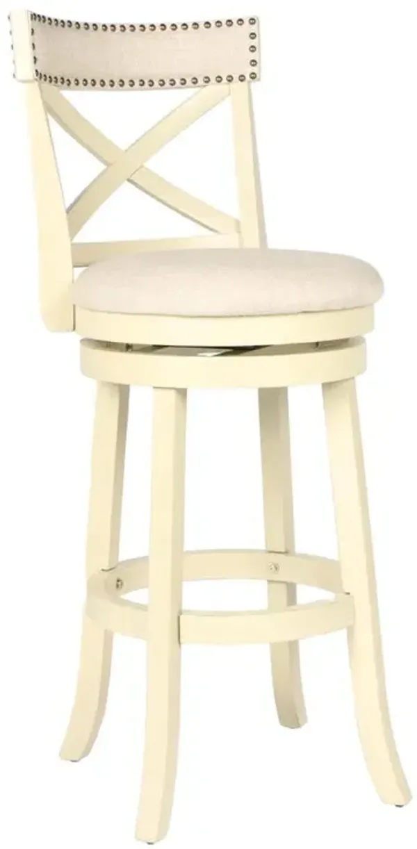 New Classic Furniture York White Solid Wood Swivel Bar Stool (Set of 2)