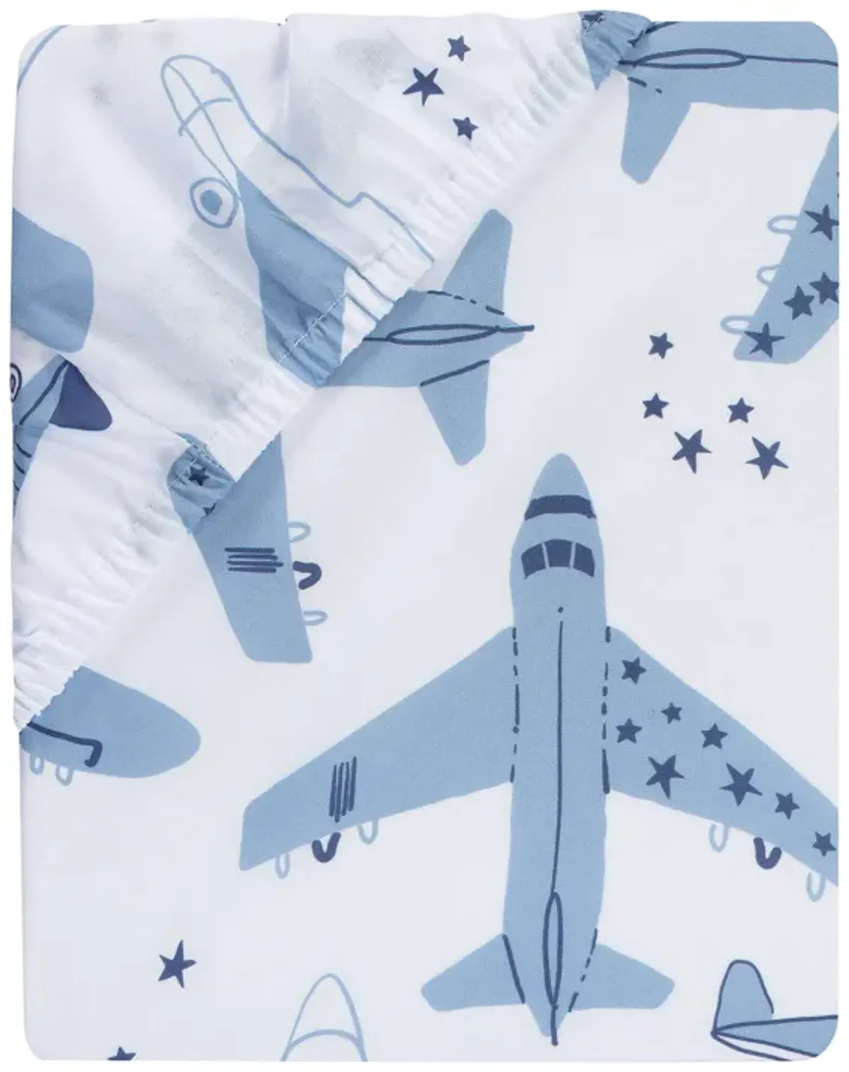 Bedtime Originals Little Aviator Airplane Baby/Toddler White Fitted Crib Sheet