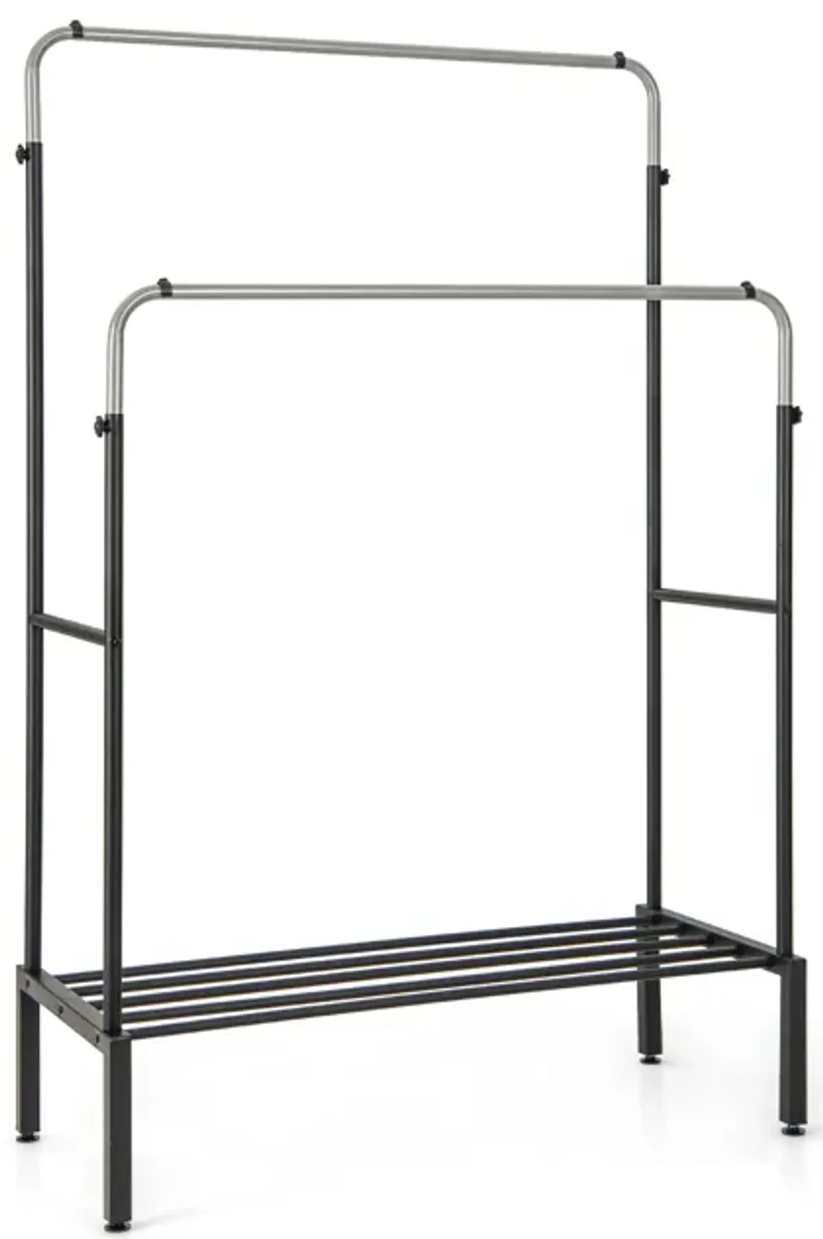 Double Rod Clothes Garment Rack with Adjustable Heights