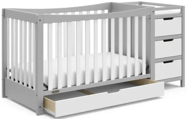 Graco Remi All-in-One Convertible Crib with Drawer and Changer (Pebble Gray)