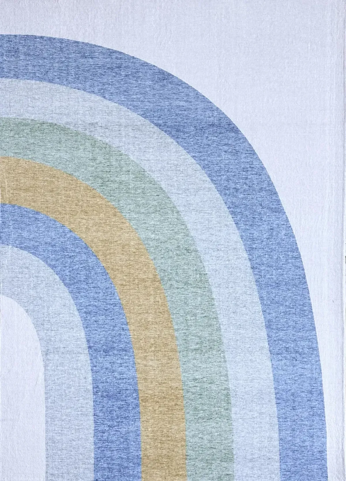 Soft Steps Playtime Rainbow Light Blue Ivory Soft Indoor Area Rug