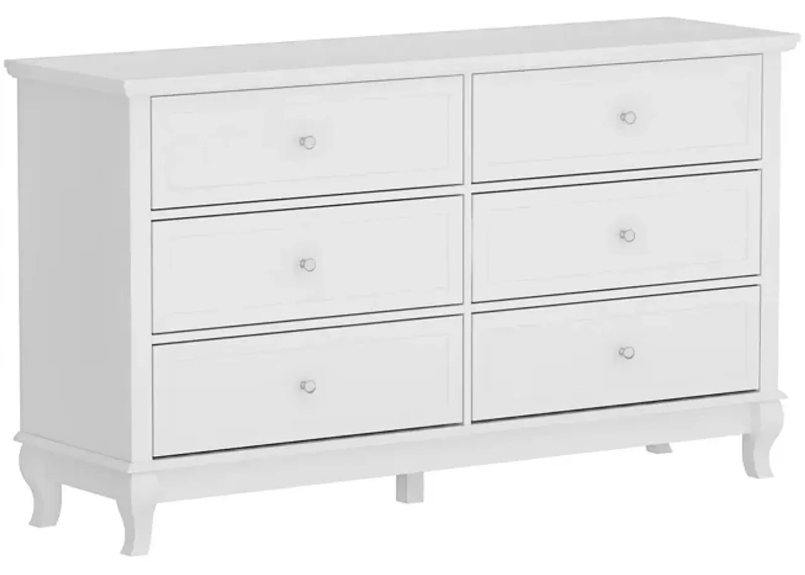 6-Drawers White Wood Chest of Drawer Storage Cabinet Organizer 55.1 in. W x 15.7 in. D x 31.5 in. H