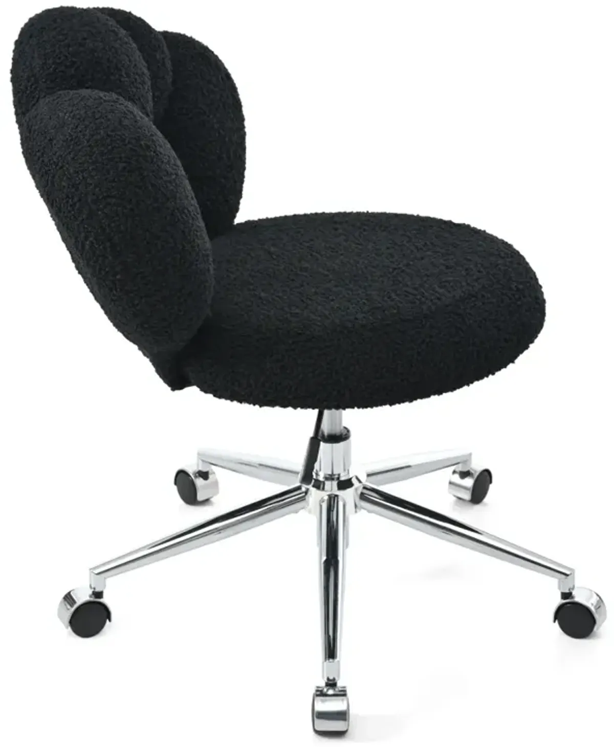 360 Swivel Height Adjustable, Swivel Chair, Teddy Fabric, Home Office Chair