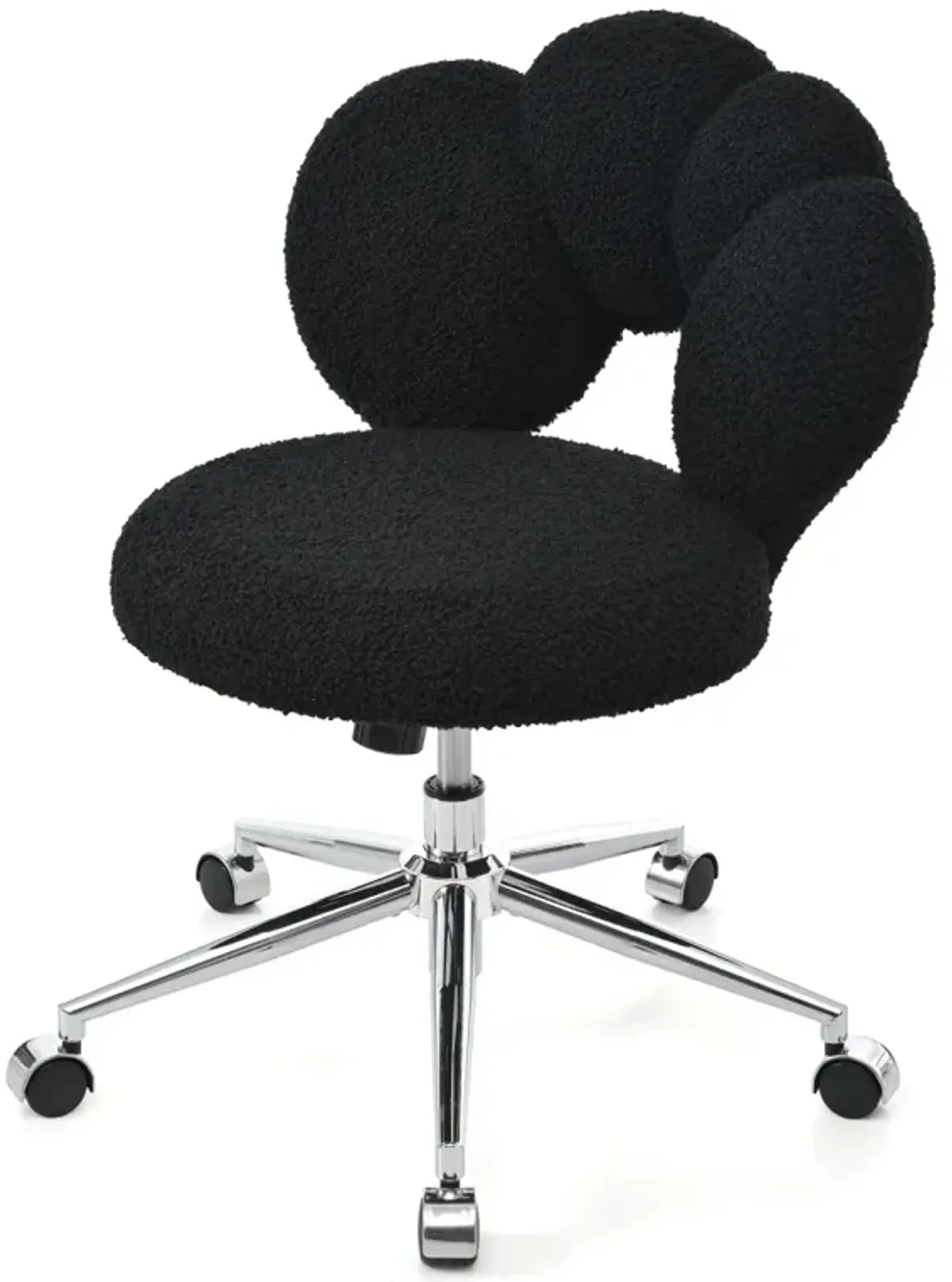 360 Swivel Height Adjustable, Swivel Chair, Teddy Fabric, Home Office Chair