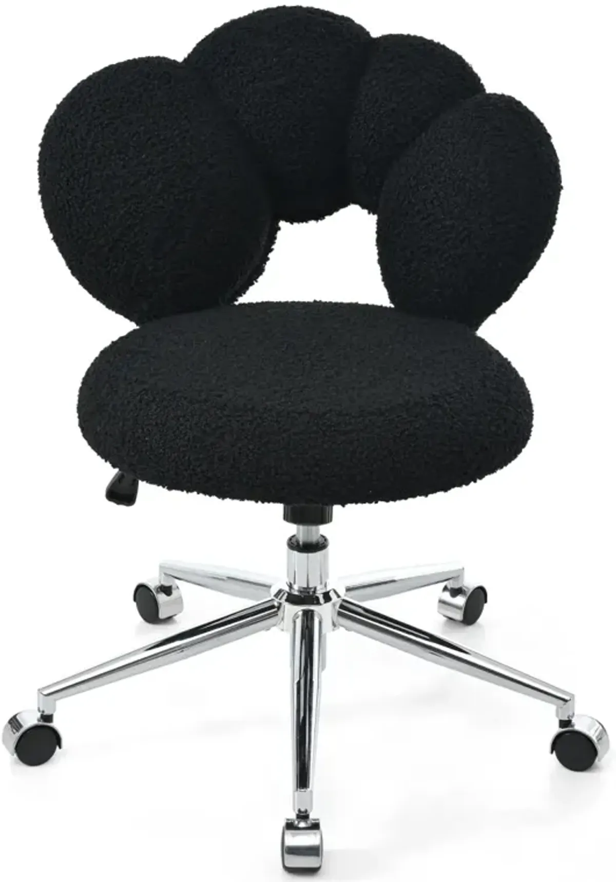 360 Swivel Height Adjustable, Swivel Chair, Teddy Fabric, Home Office Chair