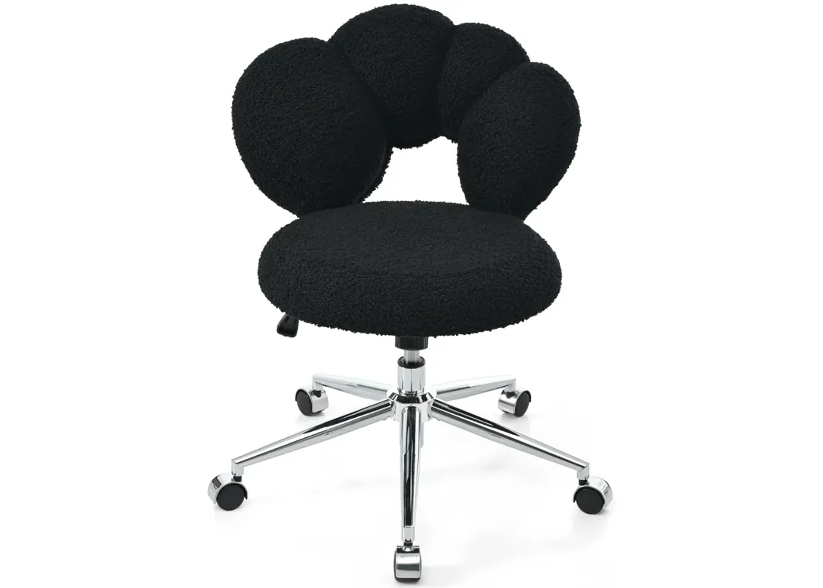 360 Swivel Height Adjustable, Swivel Chair, Teddy Fabric, Home Office Chair