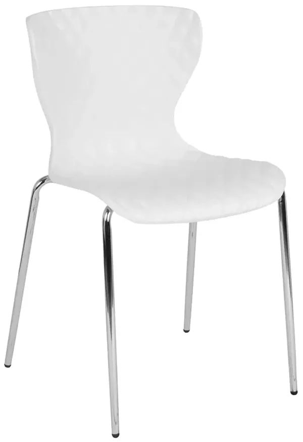 Flash Furniture Lowell Contemporary Design White Plastic Stack Chair