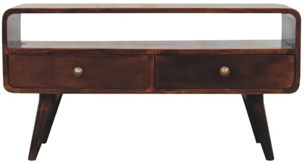 Artisan Furniture Solid Wood Curved California Walnut Media Unit