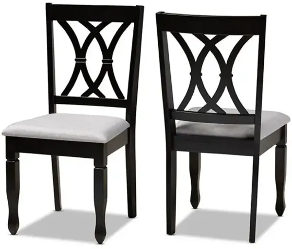 Espresso Brown Finished Wood 2-Piece Dining Chair Set Set