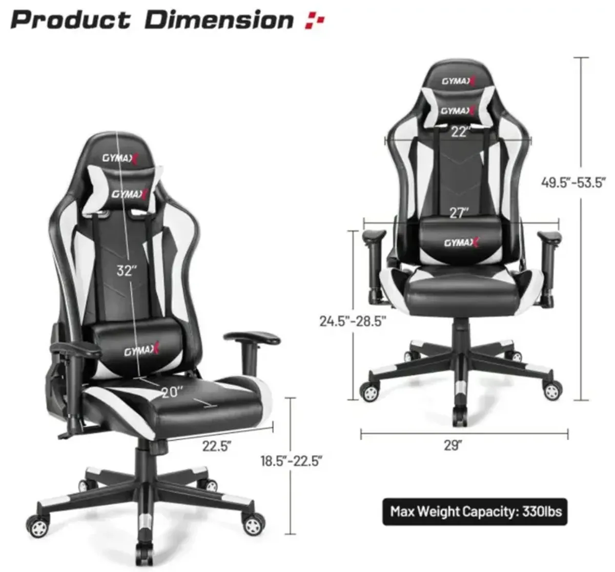 Hivvago Gaming Chair Adjustable Swivel Racing Style Computer Office Chair