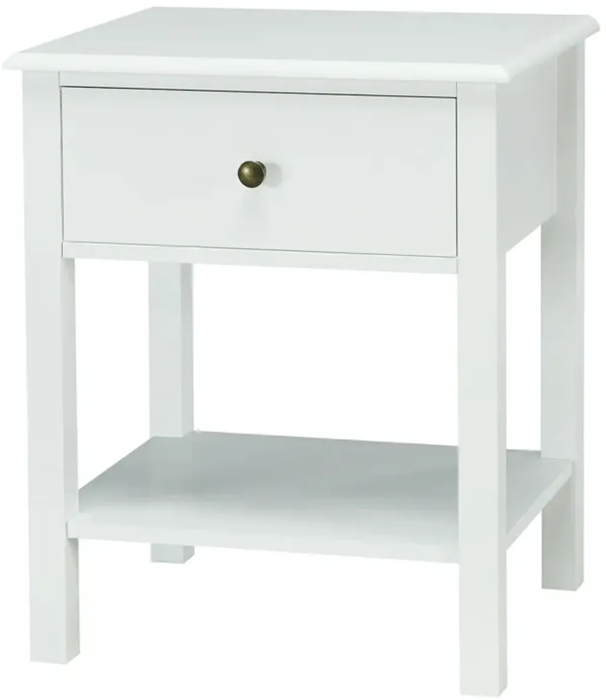 Nightstand End Table with Drawer and Shelf