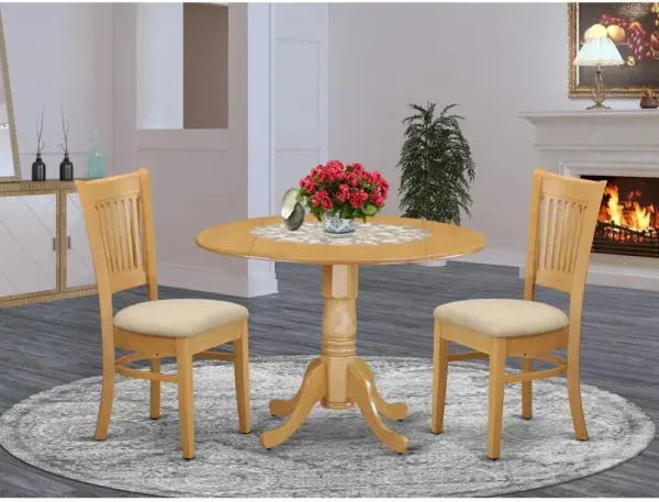 3 Pc Kitchen nook Dining set-Kitchen Table and 2 slat back Chairs