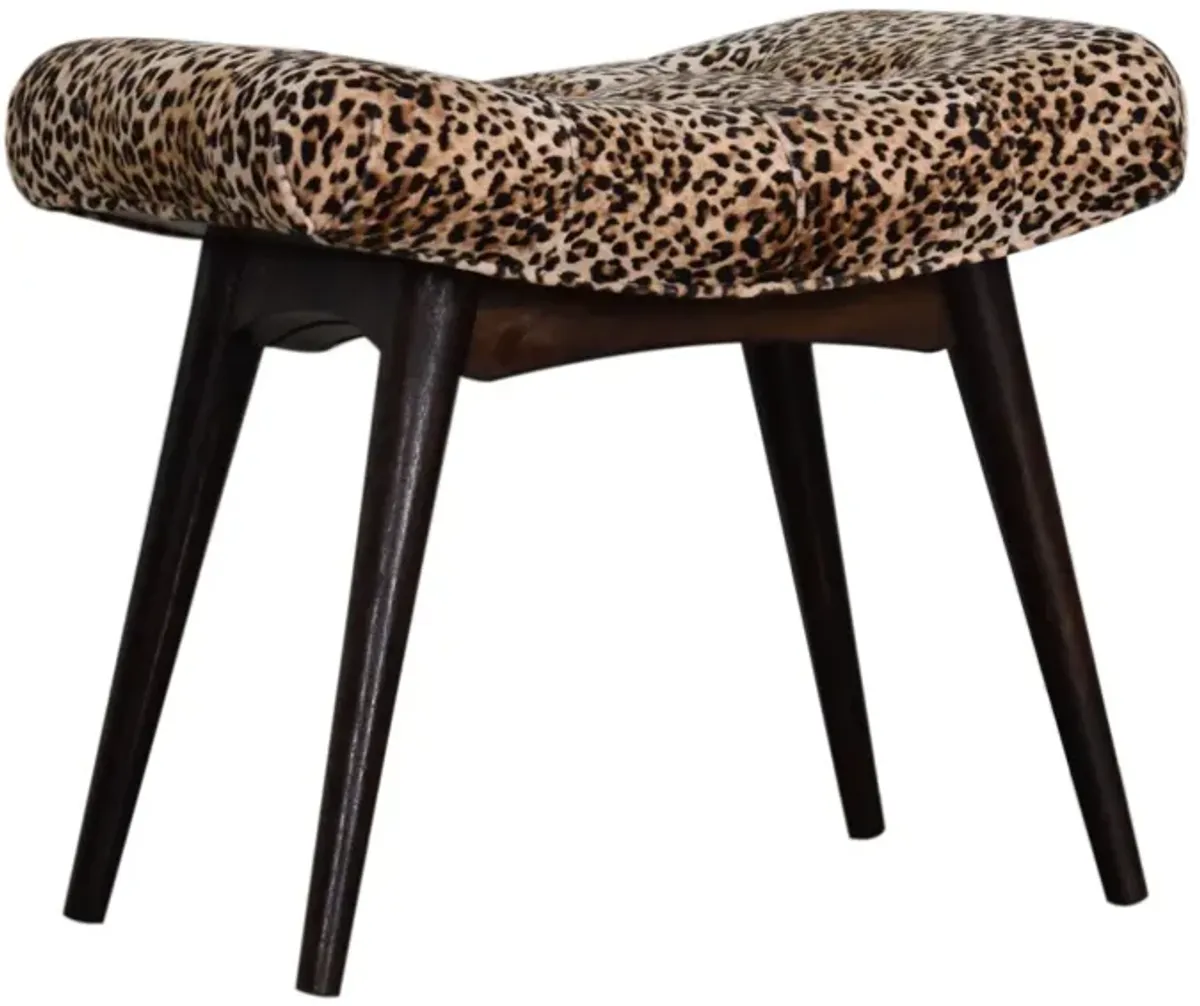 Leopard Print Curved Bench