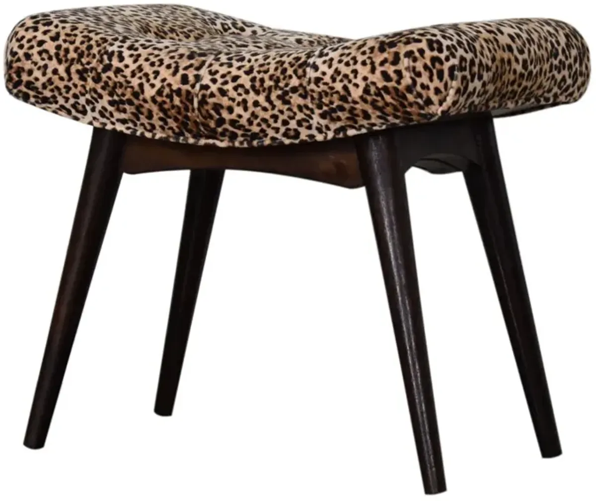 Leopard Print Curved Bench