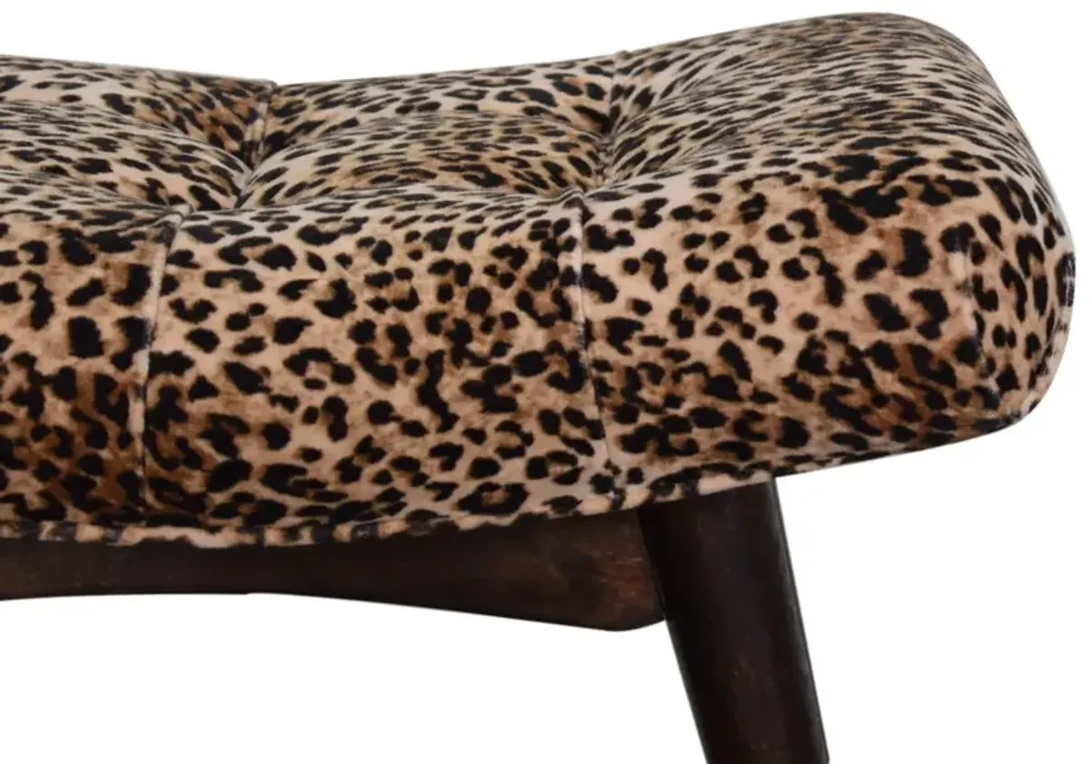 Leopard Print Curved Bench