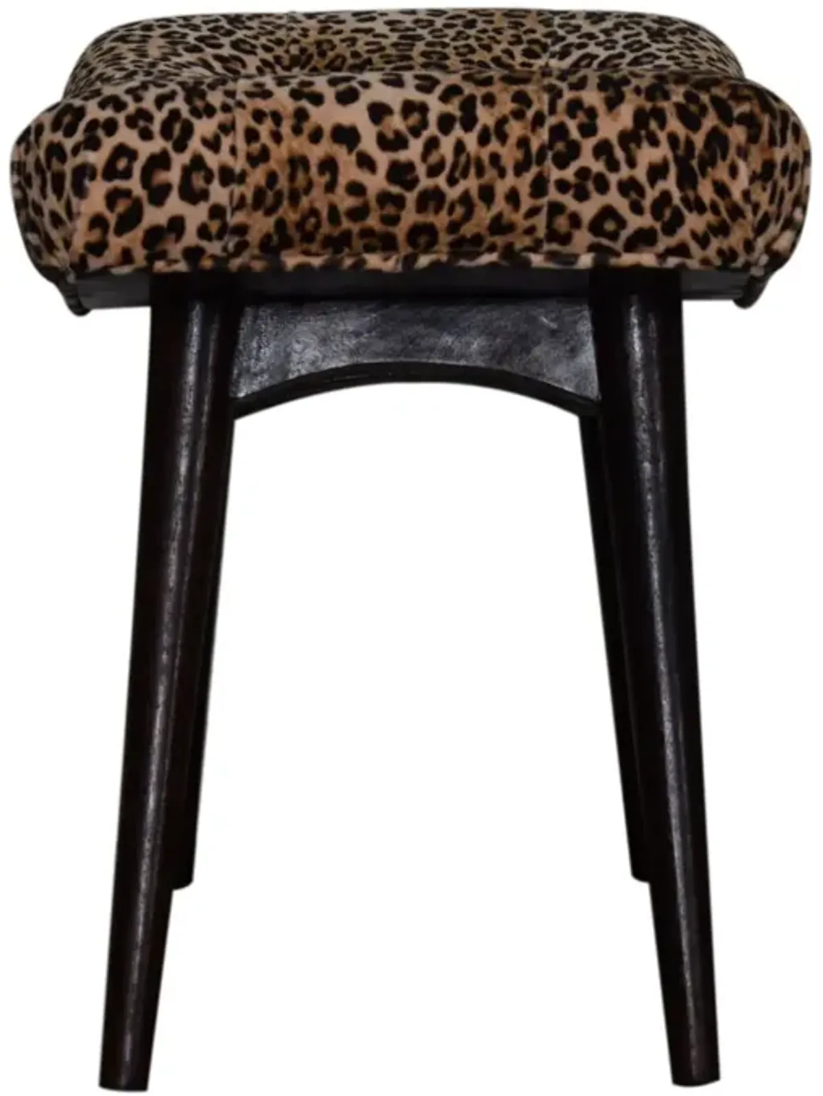 Leopard Print Curved Bench