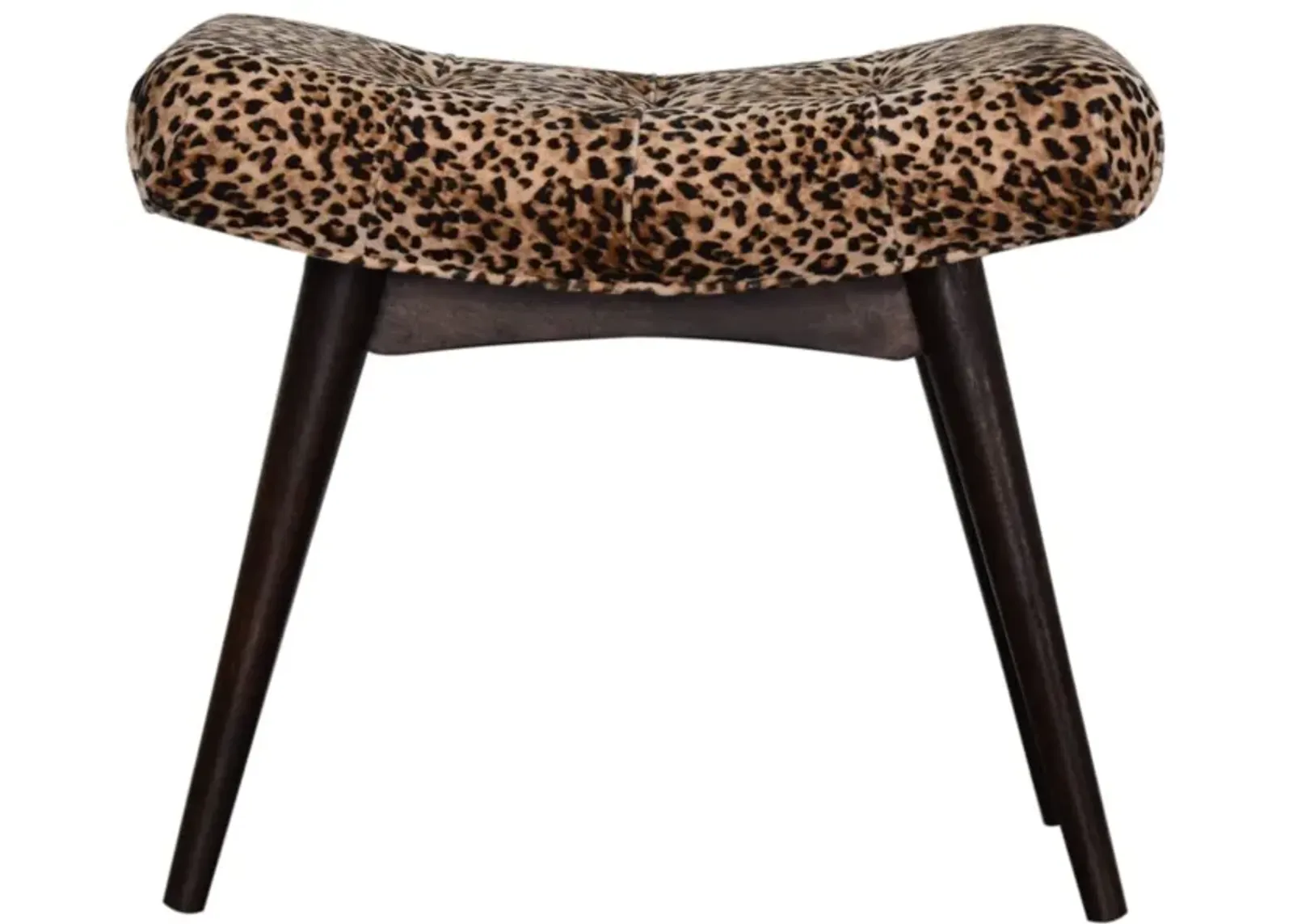 Leopard Print Curved Bench