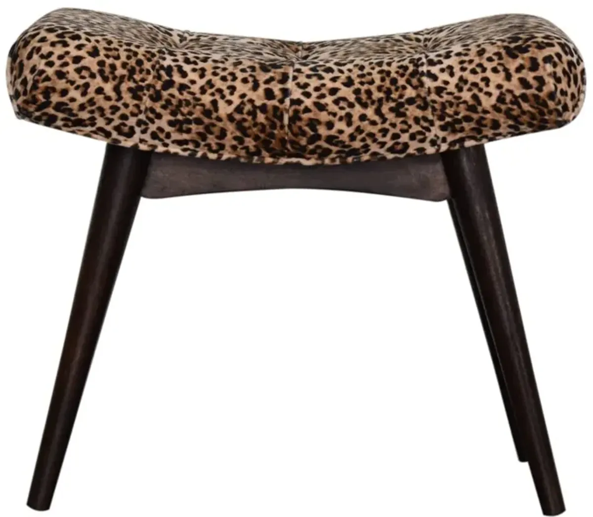 Leopard Print Curved Bench