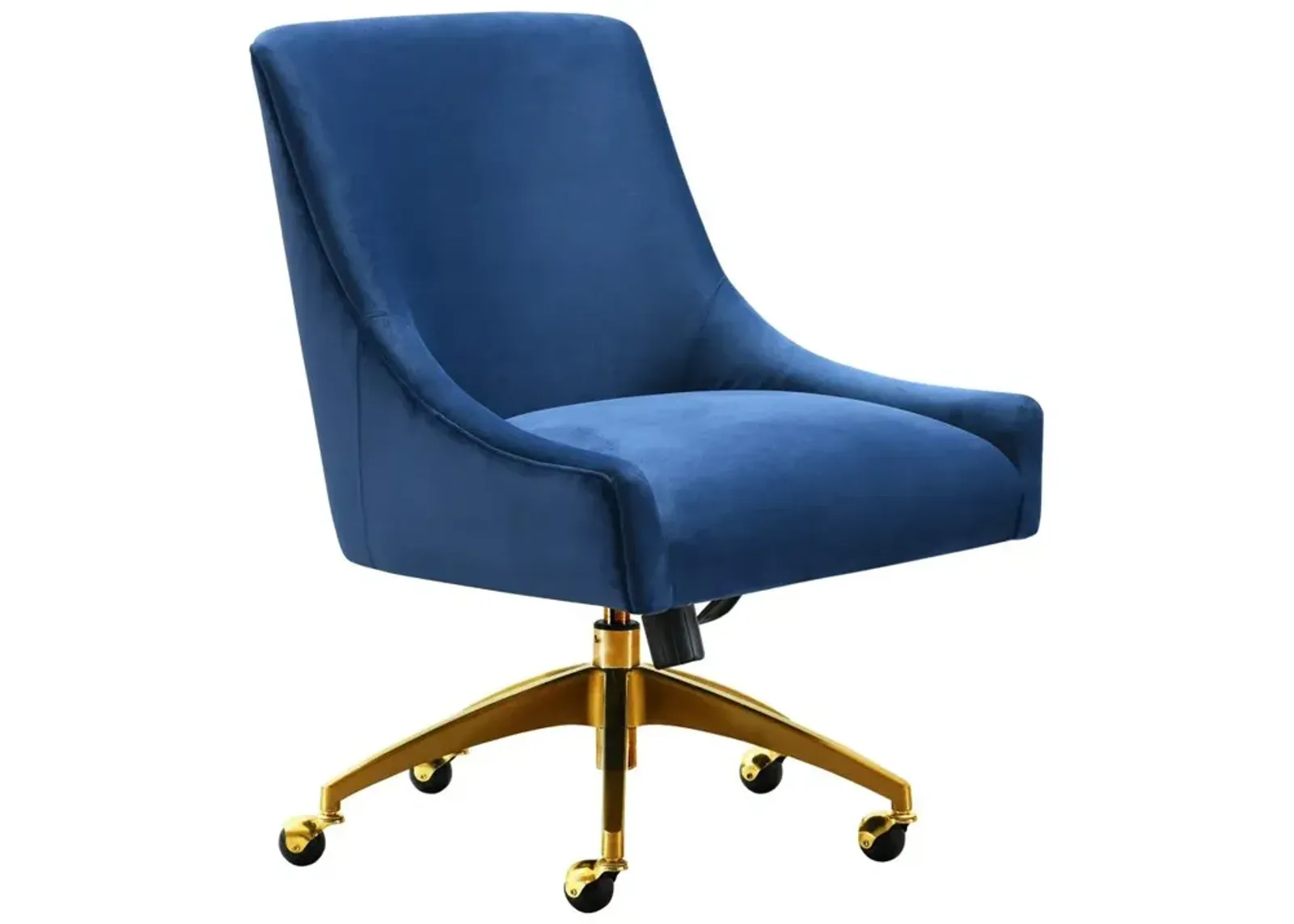 Belen Kox Opulent Navy Velvet Swivel Office Chair, Belen Kox