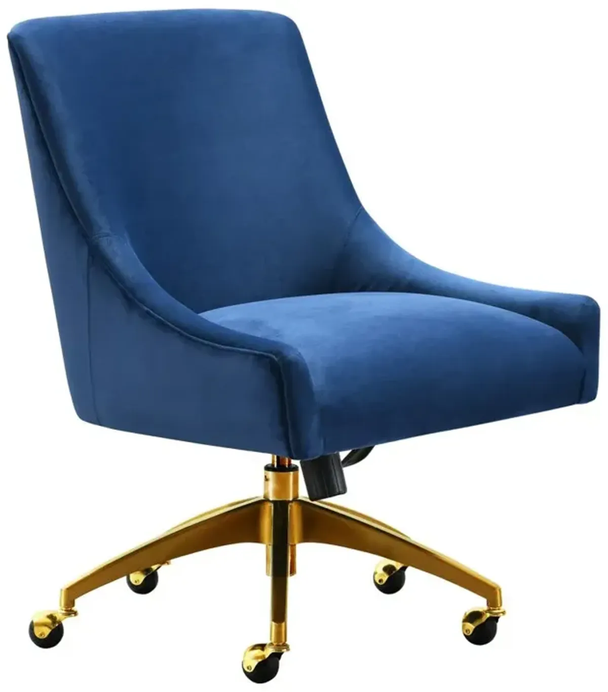 Belen Kox Opulent Navy Velvet Swivel Office Chair, Belen Kox