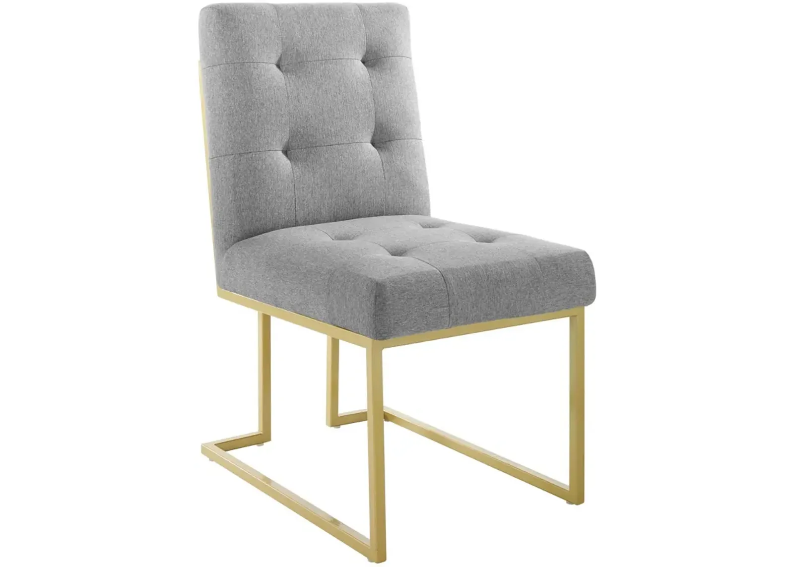 Privy Gold Stainless Steel Upholstered Fabric Dining Accent Chair-Benzara