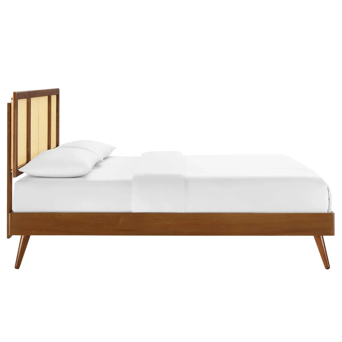 Modway - Kelsea Cane and Wood Queen Platform Bed with Splayed Legs