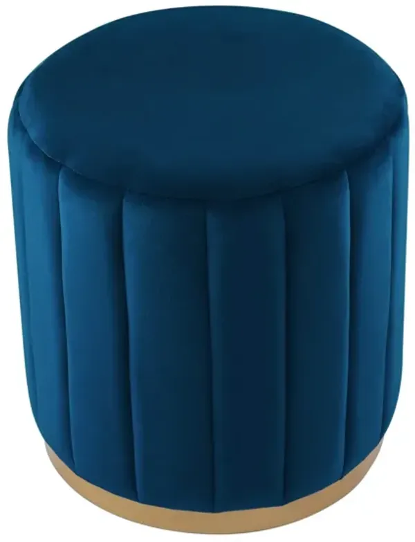 Nicole Miller Chaim Leather/Velvet Ottoman