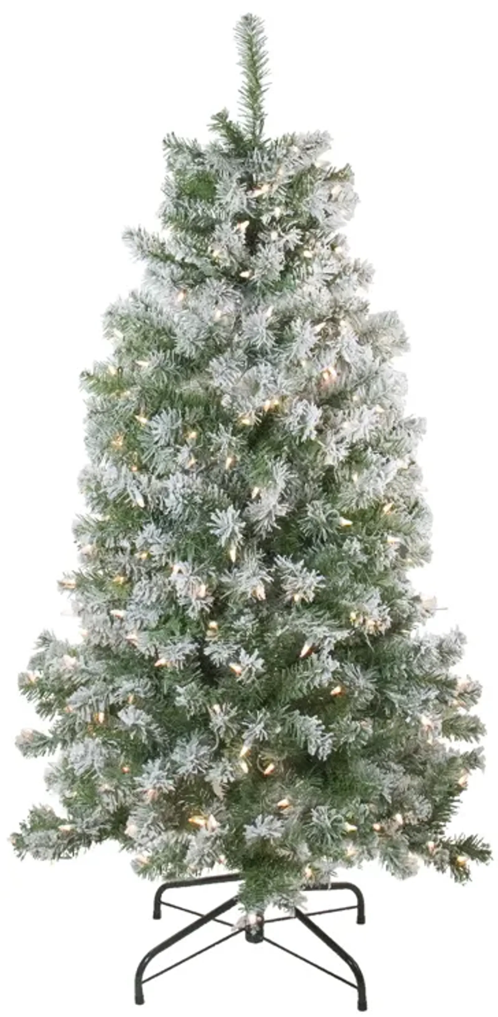 4.5' Pre-Lit Medium Flocked Winema Pine Artificial Christmas Tree - Clear Lights