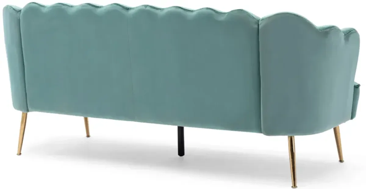 Merax Shell Design 3 Seats Velvet Sofa