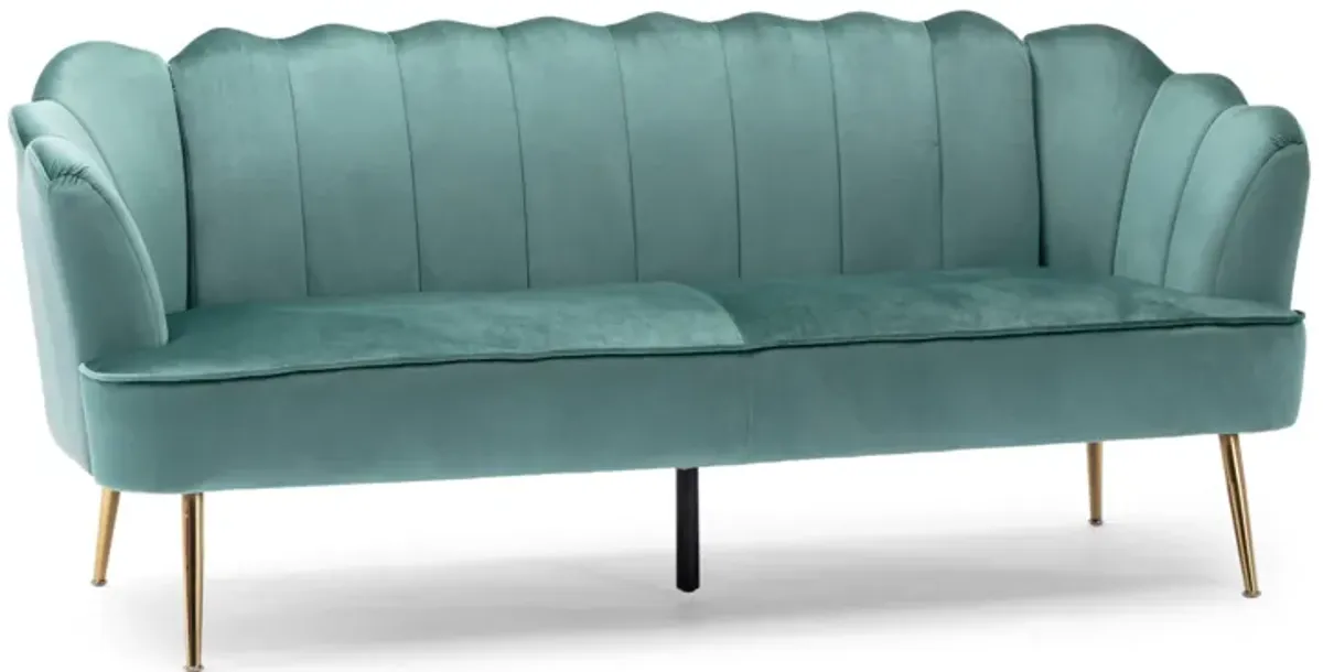 Merax Shell Design 3 Seats Velvet Sofa