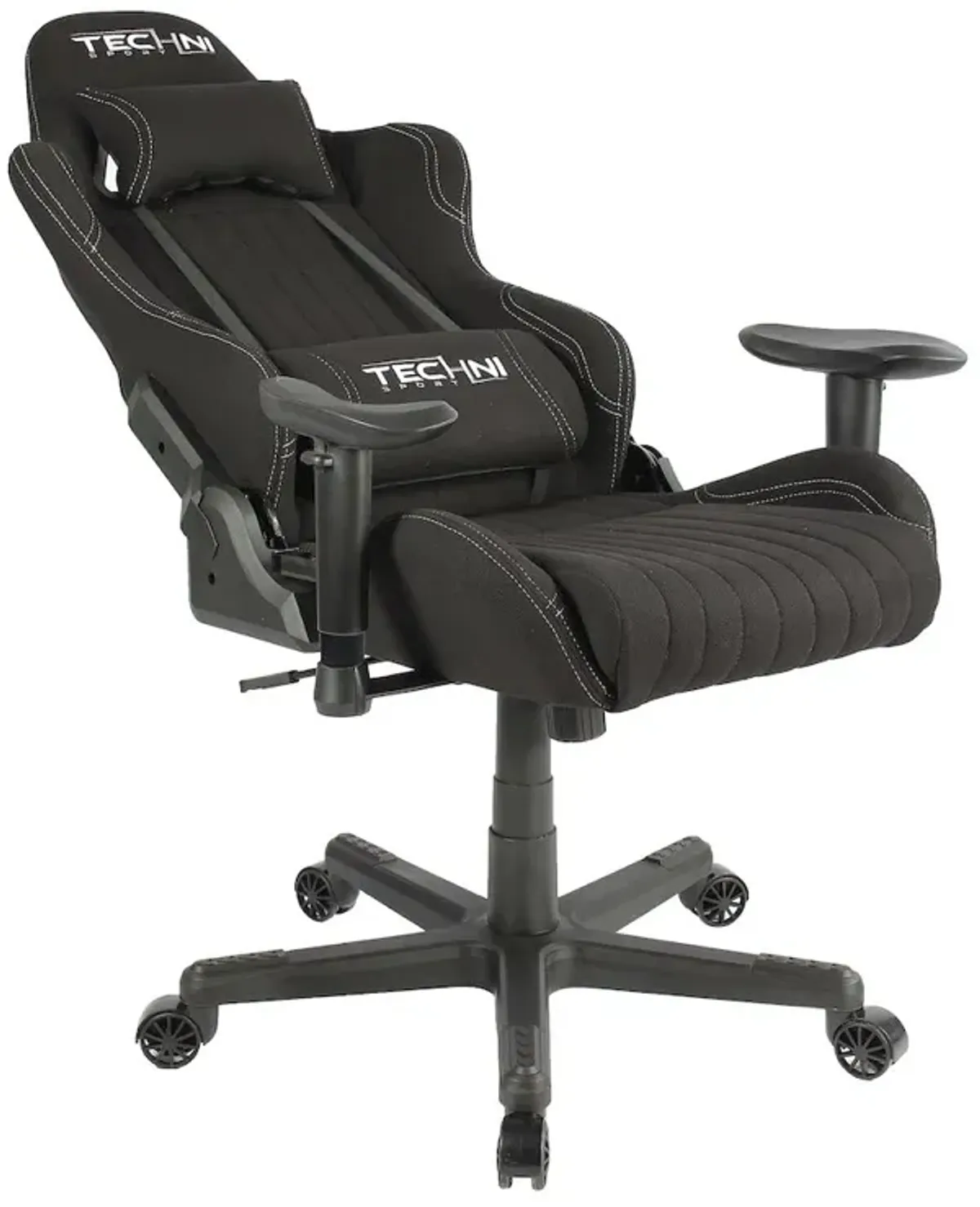 Techni Sport Fabric Ergonomic High Back Racer Style PC Gaming Chair, Black