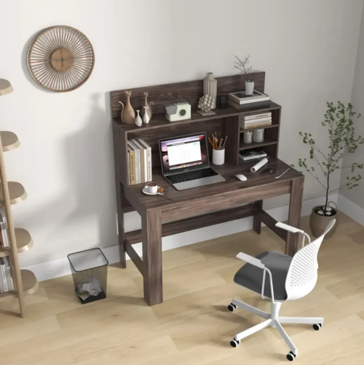 Hivvago 48 Inch Writing Computer Desk with Anti-Tipping Kits and Cable Management Hole