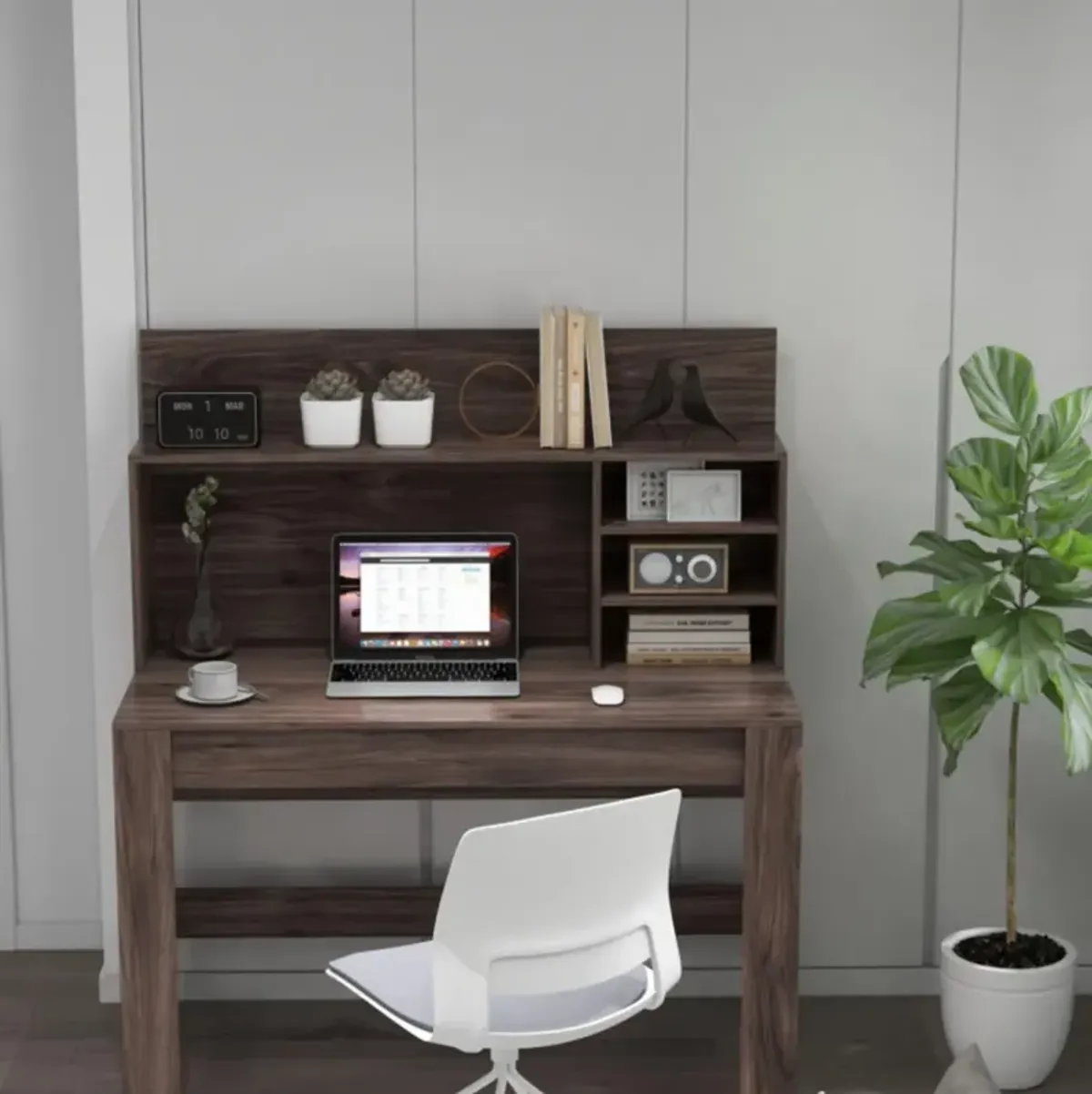 Hivvago 48 Inch Writing Computer Desk with Anti-Tipping Kits and Cable Management Hole