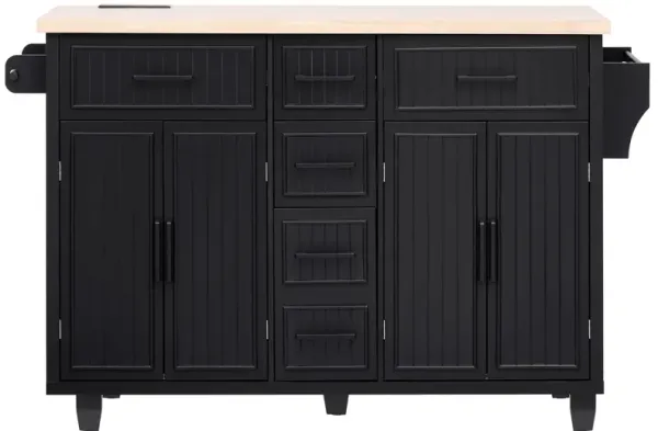 Merax Vertical Stripe Rolling Kitchen Cart on Wheels