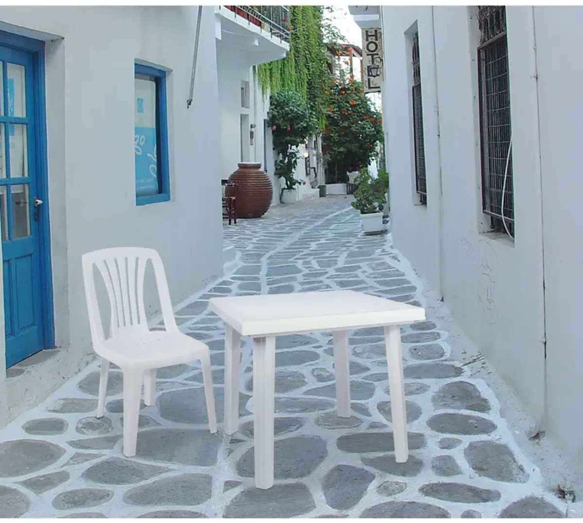 31" White Square Outdoor Patio Dining Table