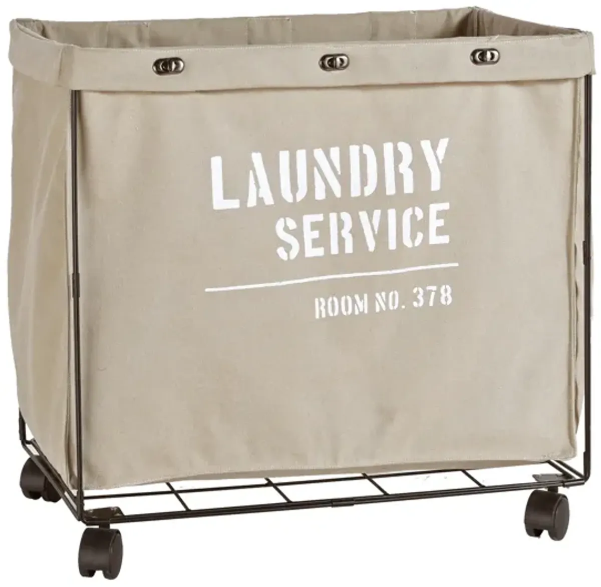 Army Canvas Laundry Hamper on Wheels