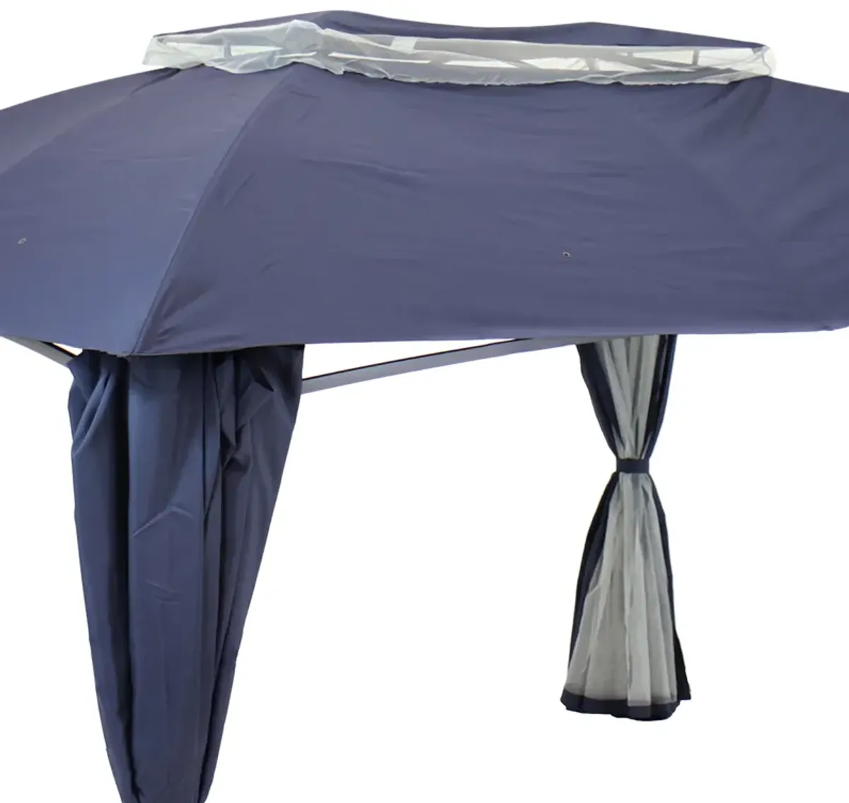 Sunnydaze 10 ft x 13 ft Soft Top Polyester Gazebo with Privacy Wall