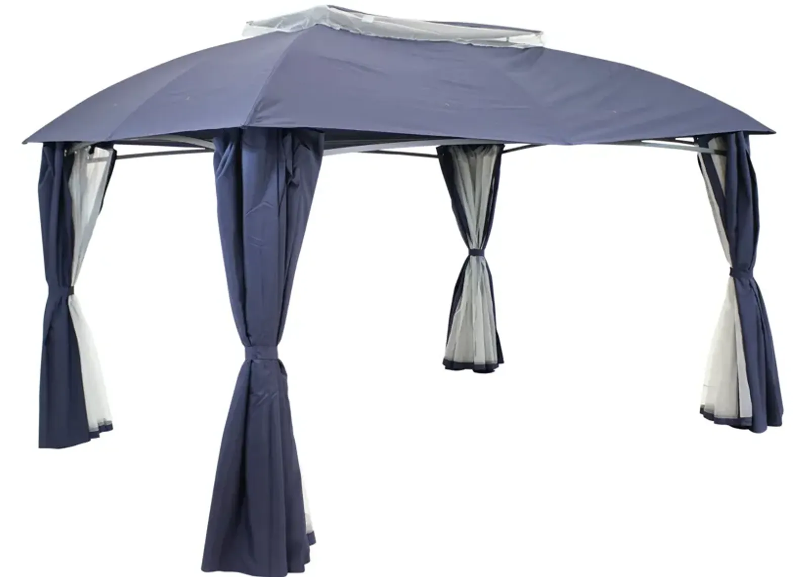 Sunnydaze 10 ft x 13 ft Soft Top Polyester Gazebo with Privacy Wall