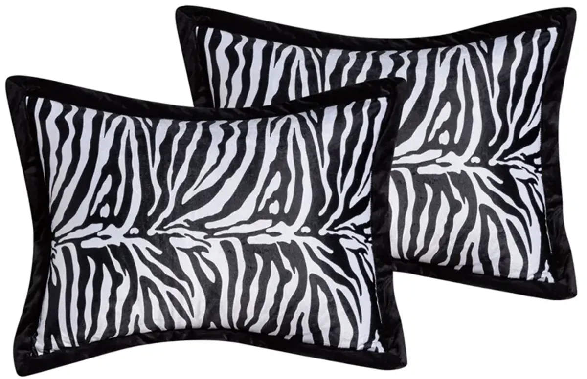 Legacy Decor Beautiful Black and White Queen Size Zebra Print Faux Fur Comforter Bedding Set