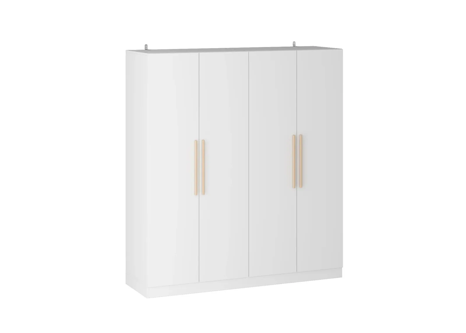 FUFU&GAGA 4-Door White Wardrobe Closet with Ample Storage and Elegant Design (63" W x 19.7" D x 70.9" H ) ,White