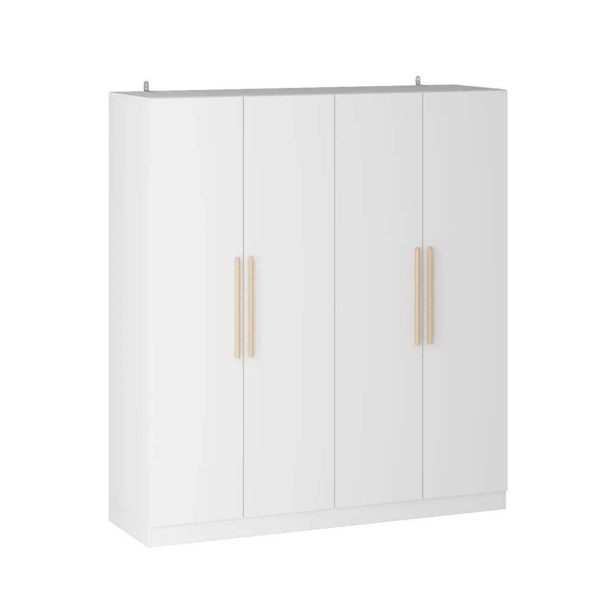 FUFU&GAGA 4-Door White Wardrobe Closet with Ample Storage and Elegant Design (63" W x 19.7" D x 70.9" H ) ,White