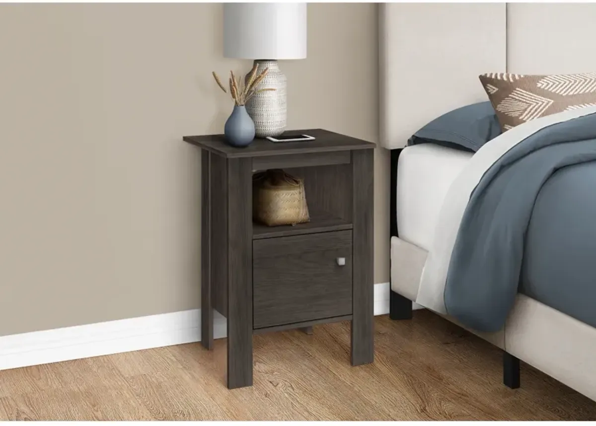 Monarch Specialties I 2145 Accent Table, Side, End, Nightstand, Lamp, Storage, Living Room, Bedroom, Laminate, Brown, Transitional